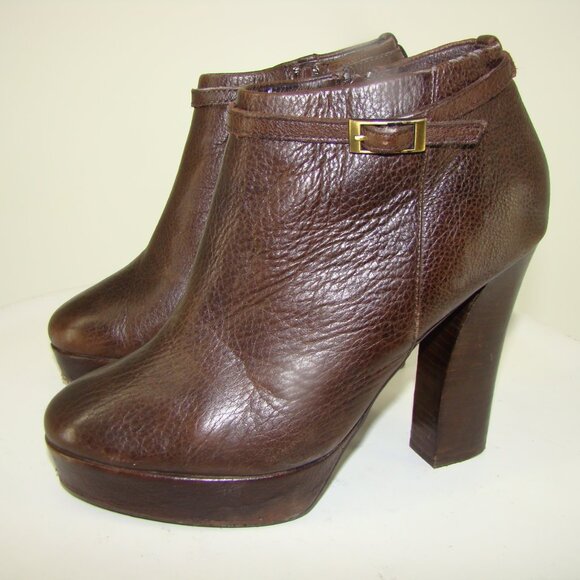 LIEBESKIND WOMENS BROWN LEATHER ANKLE BOOTS SIZE 38 / US 7.5 C122 - Picture 9 of 13